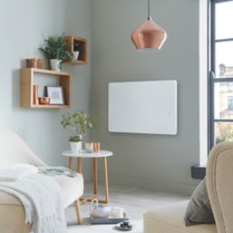 Towelrads Vetro 600W Electric Wall-Mounted Glass Infrared Designer Radiator 600mm x 800mm White 2047BTU