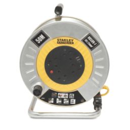 Stanley 13A 4-Gang 50m  FatMax Cable Reel + 2.1A 2-Outlet Type A USB Charger 240V