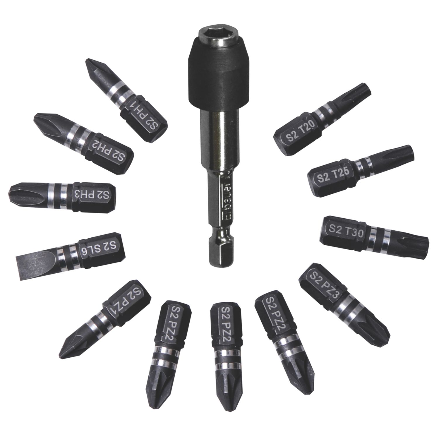 Erbauer 1/4" Hex Shank Mixed Screwdriver Bit Set 13 Pieces (6318V)