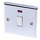 LAP  20A 1-Gang DP Control Switch Polished Chrome with Neon with White Inserts