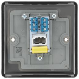 LAP  1-Gang Master Telephone Socket Black Nickel
