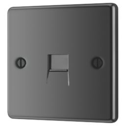 LAP  1-Gang Master Telephone Socket Black Nickel