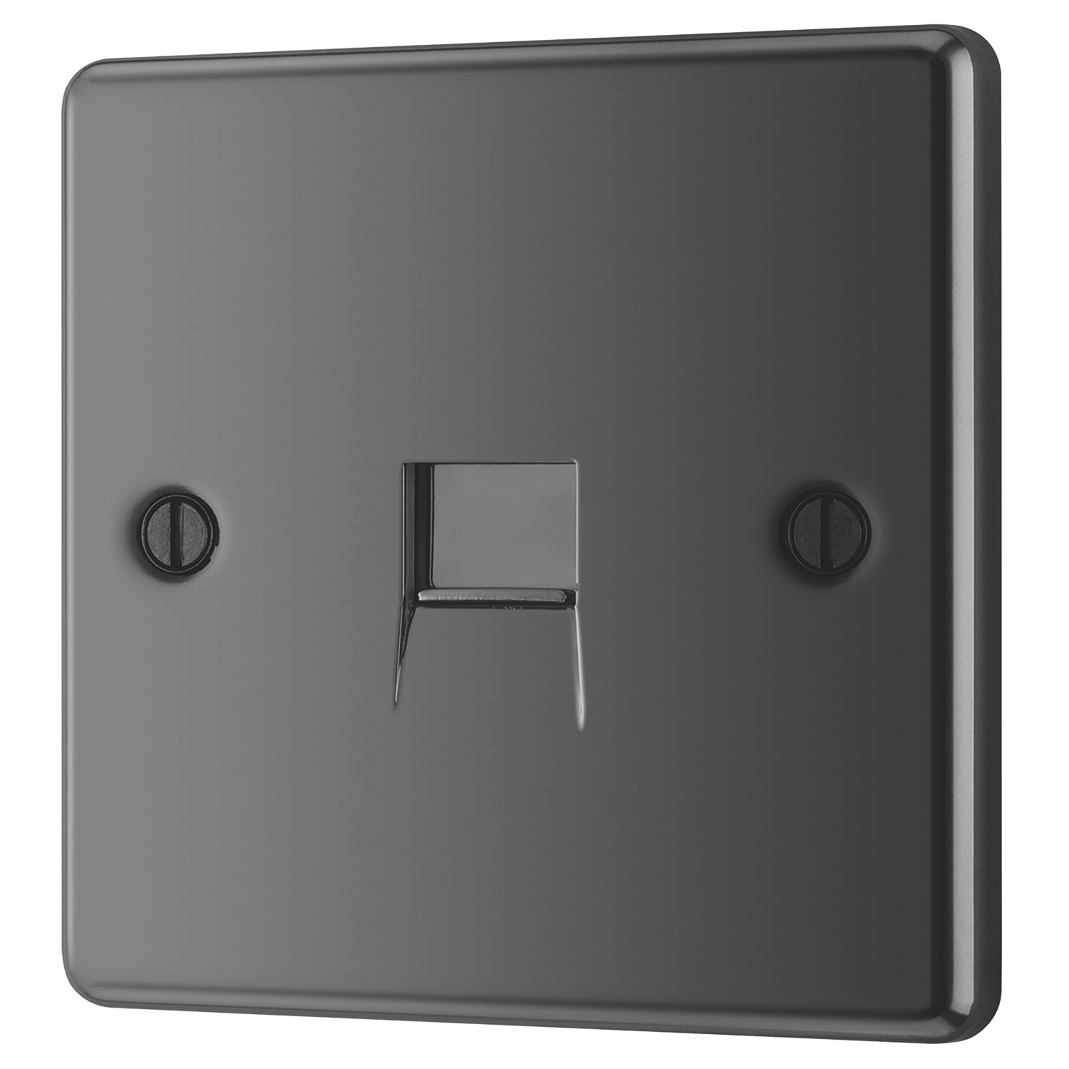 LAP 1-Gang Master Telephone Socket Black Nickel (63197)