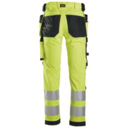 Snickers 6243 Hi-Vis Work Trousers Yellow 36" W 32" L