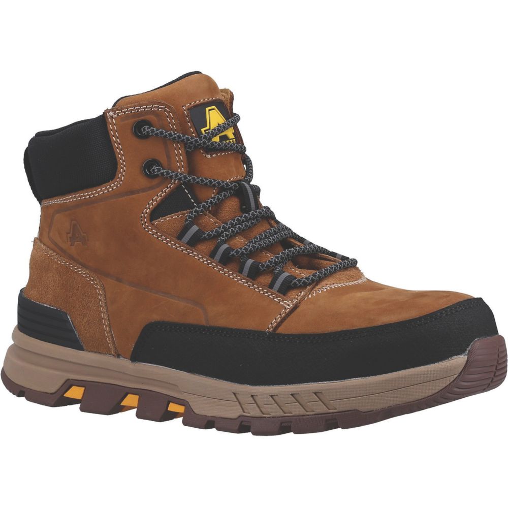 Amblers Steel Toe Cap Boots For Men – Honey Color, Size 10 US, Goodyear Welted, Safety Work Boots