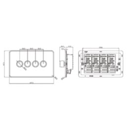 Knightsbridge  4-Gang 2-Way LED Intelligent Dimmer Switch  Matt Black