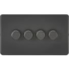 Knightsbridge  4-Gang 2-Way LED Intelligent Dimmer Switch  Matt Black