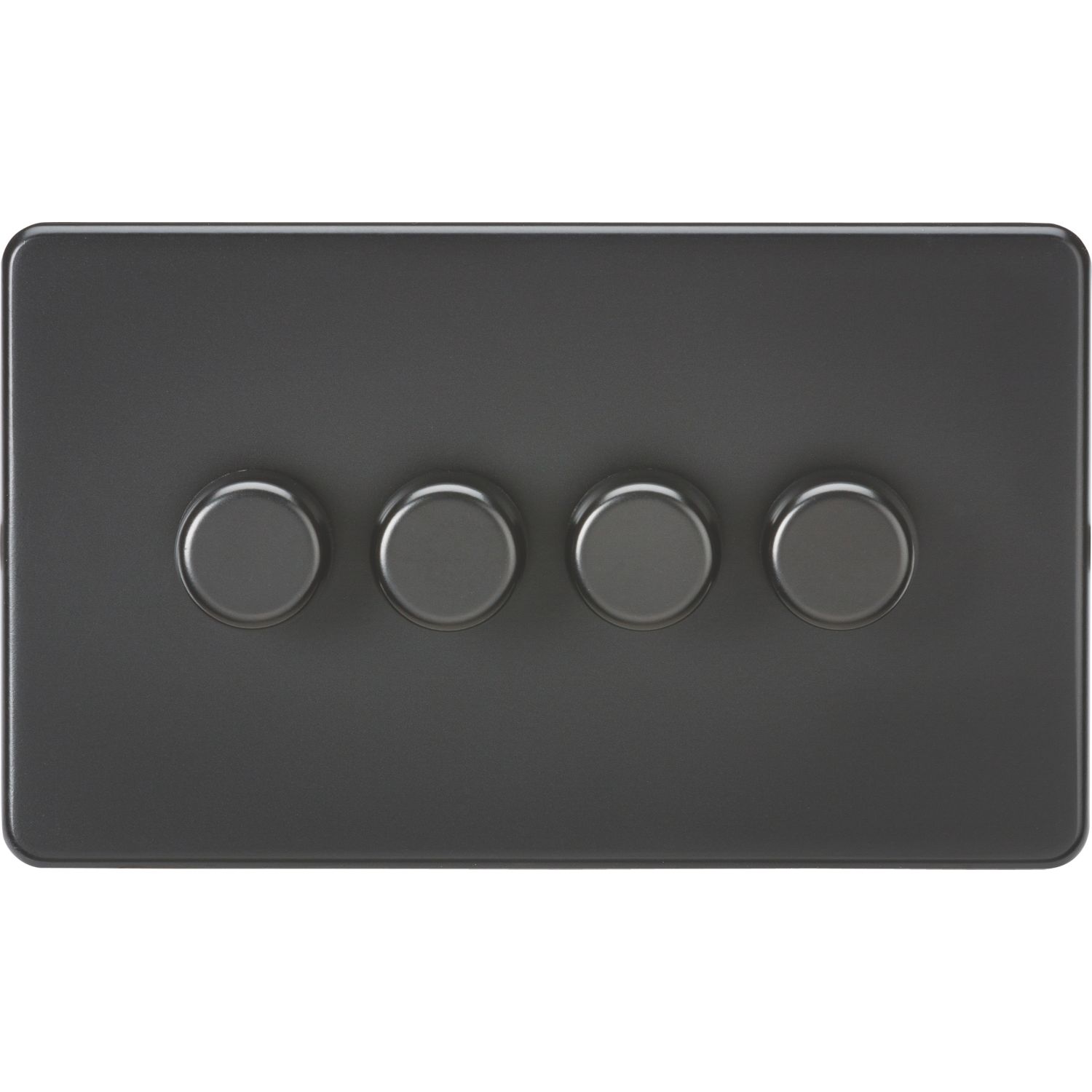 Knightsbridge 4-Gang 2-Way LED Intelligent Dimmer Switch Matt Black (631PX)