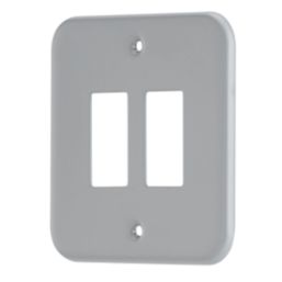 Contactum  2-Module Grid Metal Clad Faceplate