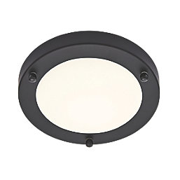 Spa Delphi LED Flush-Fitting Ceiling Light Satin Black 12W 600lm