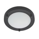 Spa Delphi LED Flush-Fitting Ceiling Light Satin Black 12W 600lm