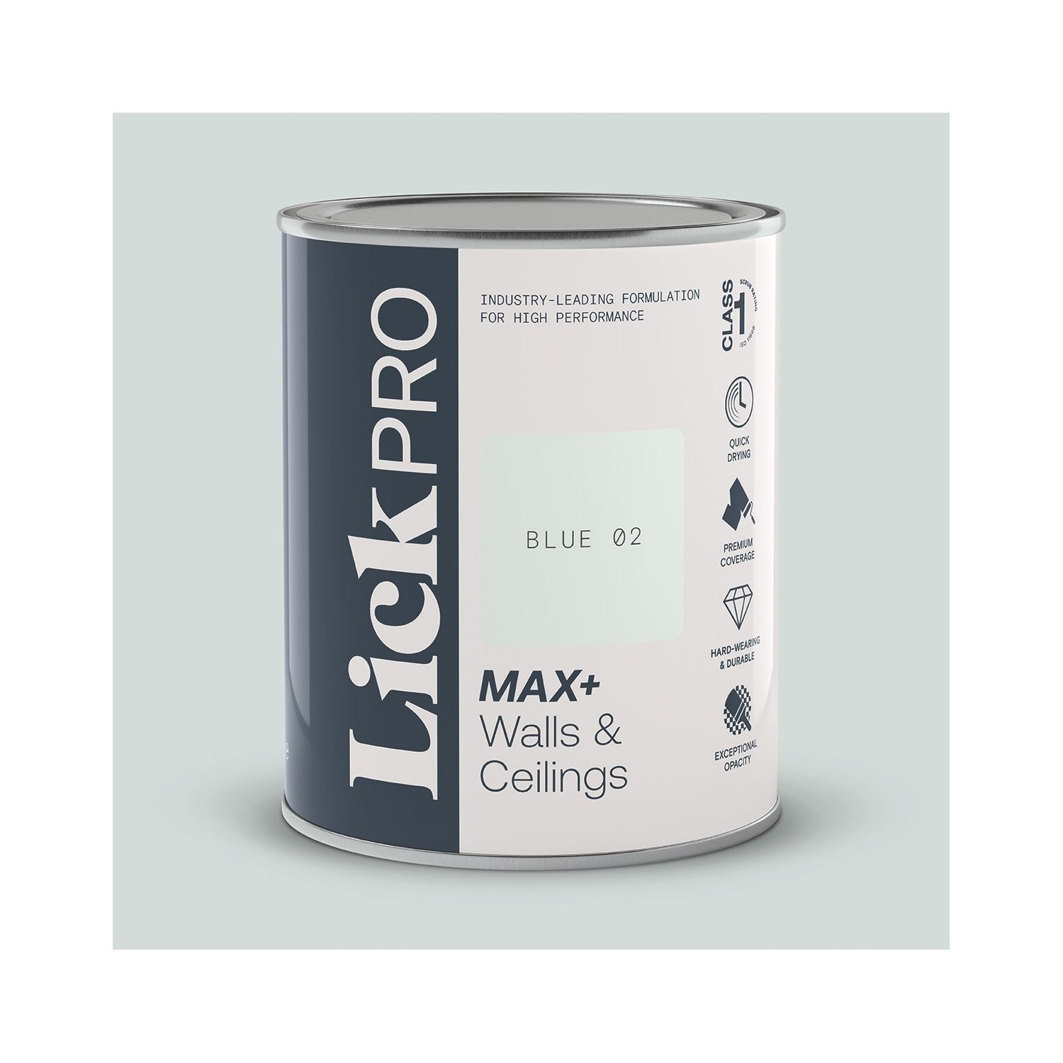 LickPro Max+ 1Ltr Blue 02 Matt Emulsion Paint (631TM)