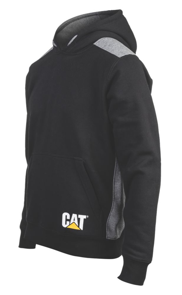 CAT Logo Panel Hooded Sweatshirt Black XX Large 50-53