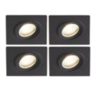 Spa Cali Adjustable Square Downlights Matt Black 4 Pack