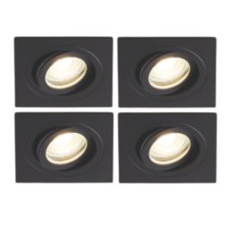 Spa Cali Adjustable Square Downlights Matt Black 4 Pack