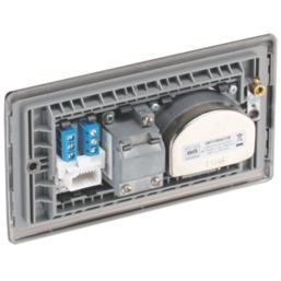 British General Nexus Metal 4-Gang Quadruplex TV Socket Black Nickel