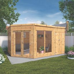 Mercia Corner 13' x 9' (Nominal) Pent Tongue & Groove Timber Summerhouse & Shed