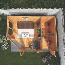 Mercia Corner 13' x 9' (Nominal) Pent Tongue & Groove Timber Summerhouse & Shed