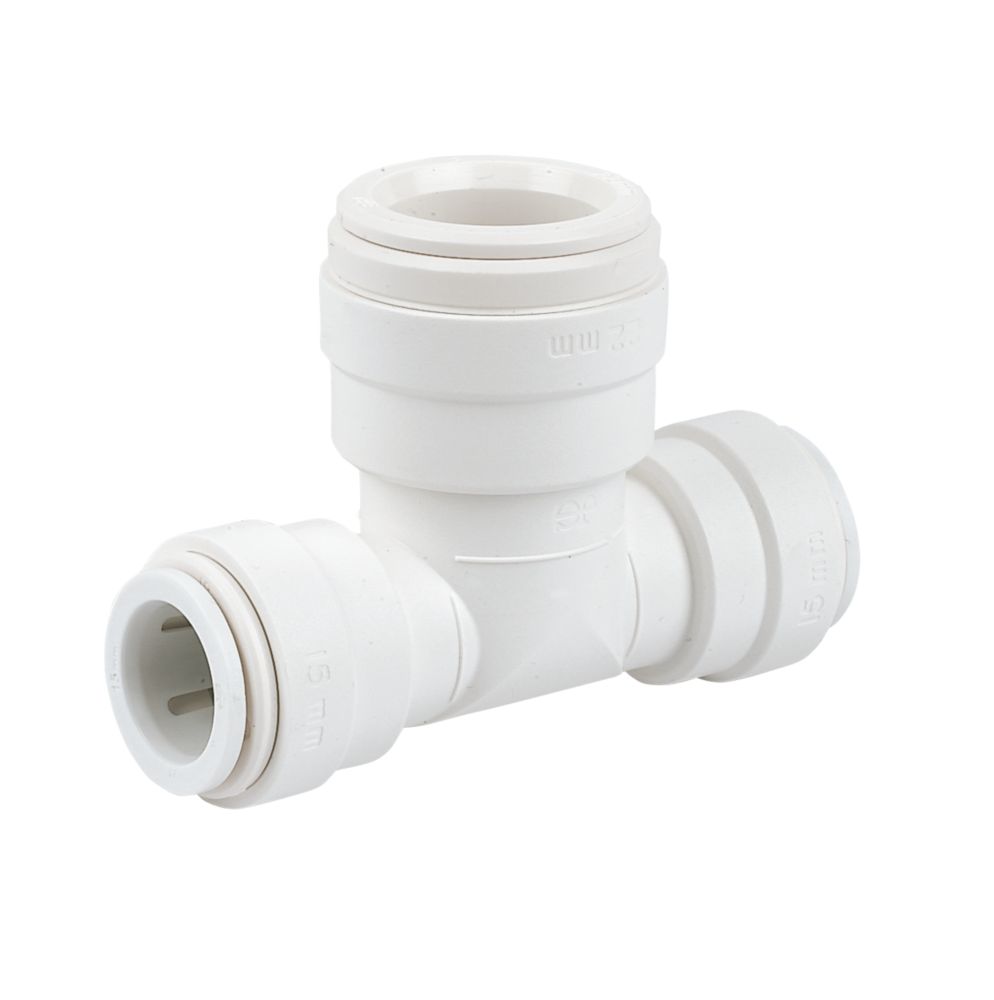 JG Speedfit  Plastic Push-Fit Reducing Tee 15mm x 15mm x 22mm - 3