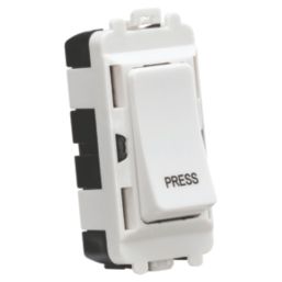 Knightsbridge  20AX 2-Way Grid Retractive Switch Module 'Press' White