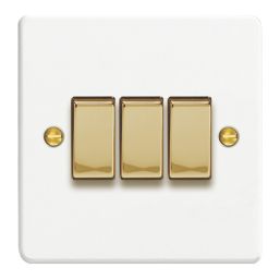 Varilight  10A 3-Gang 2-Way Light Switch  Chalk White