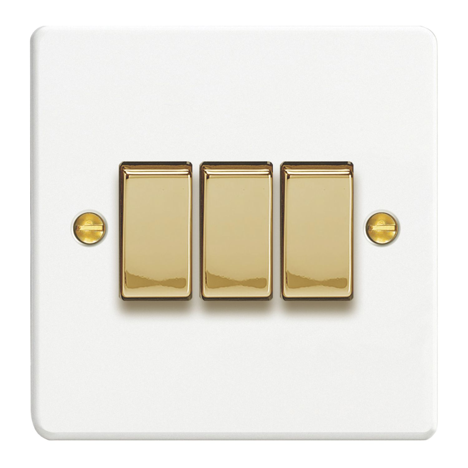 Varilight 10A 3-Gang 2-Way Light Switch Chalk White (632EA)