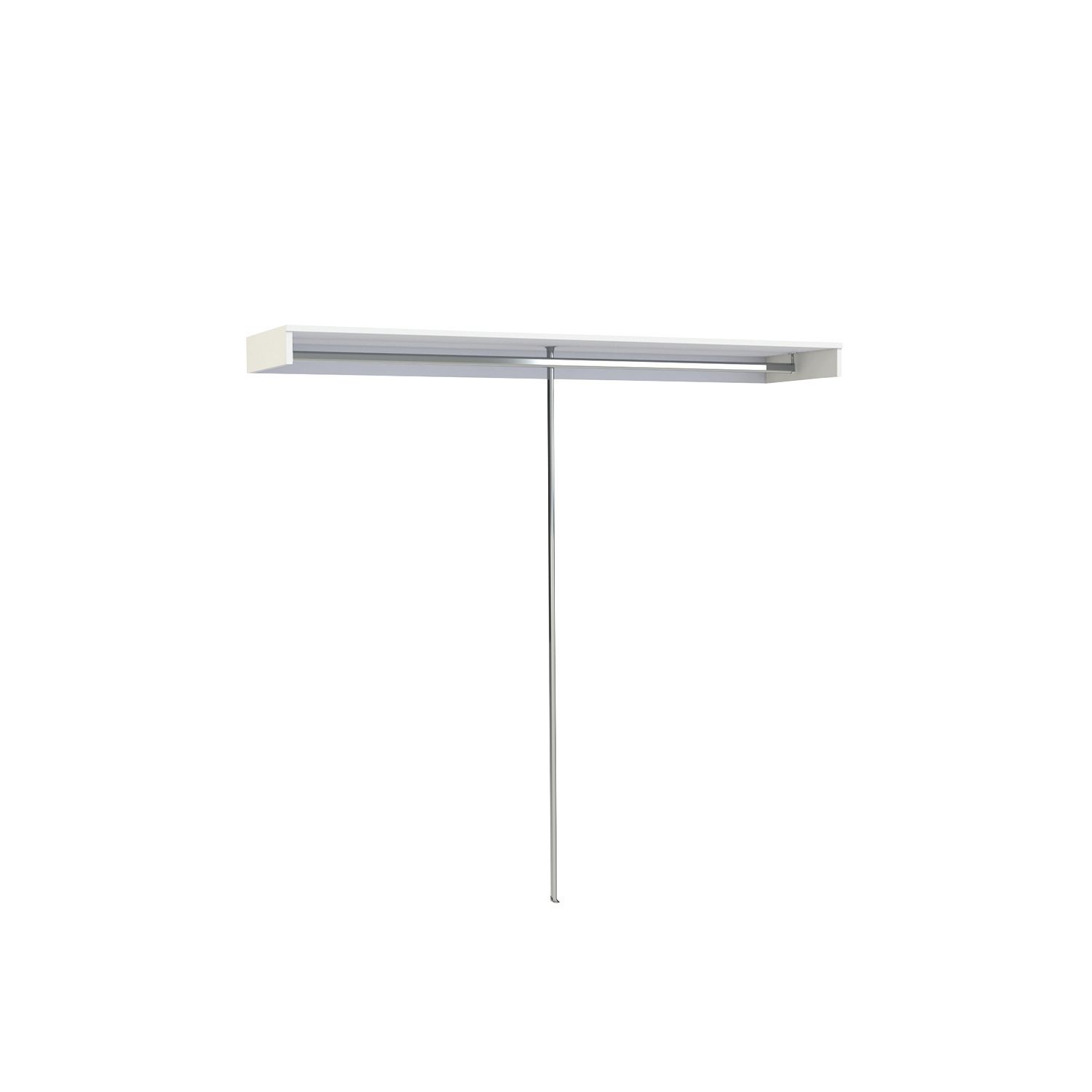 Spacepro Interior Unit Shelf with Hanger Bar White 2700mm x 110mm (632GP)