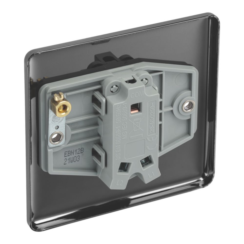 LAP 20A 16AX 1-Gang 2-Way Light Switch Black Nickel with Black