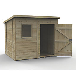 Forest Timberdale 8' x 6' 6" (Nominal) Pent Tongue & Groove Timber Shed with Base