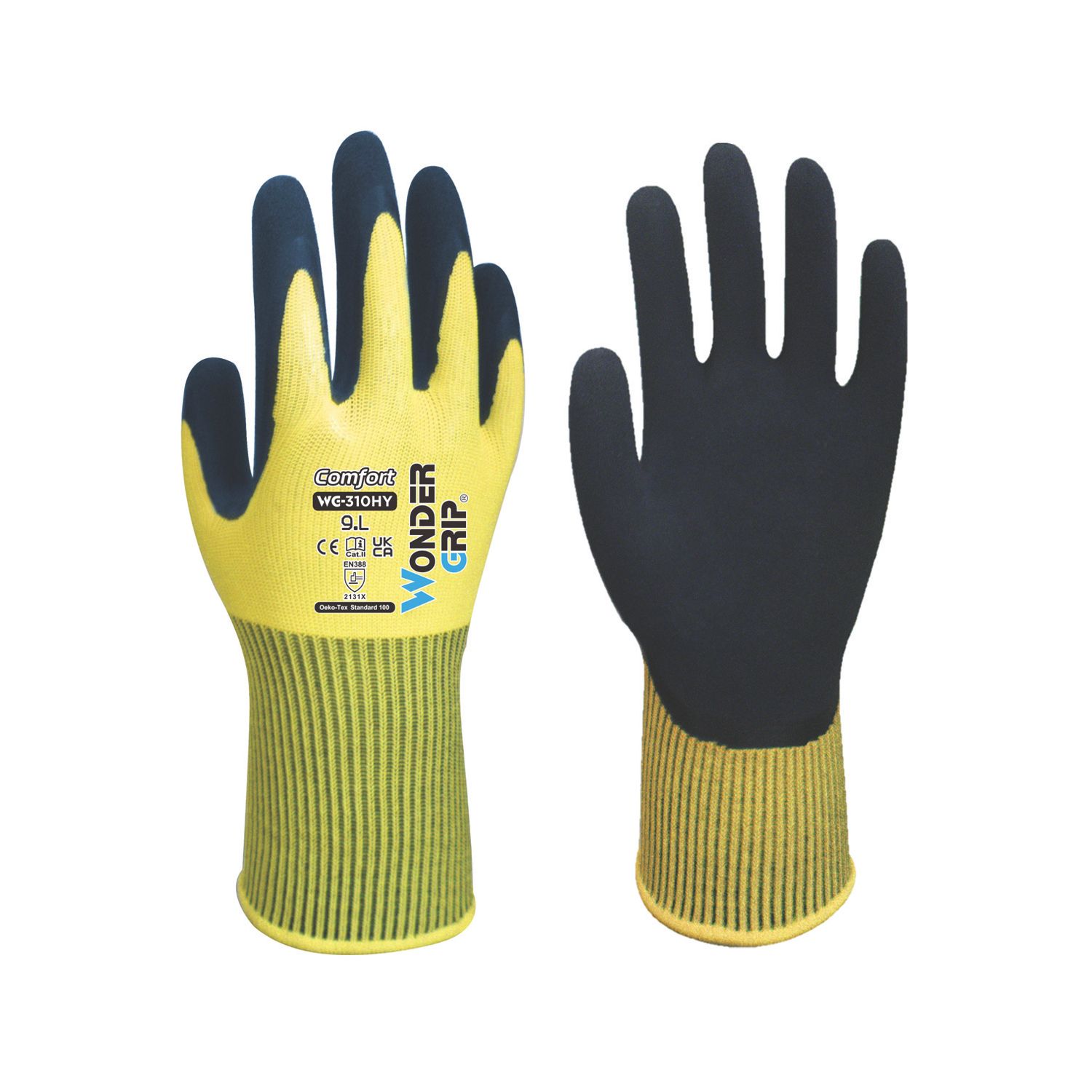 Wonder Grip WG-310HY Comfort Gloves Yellow Large (632VJ)