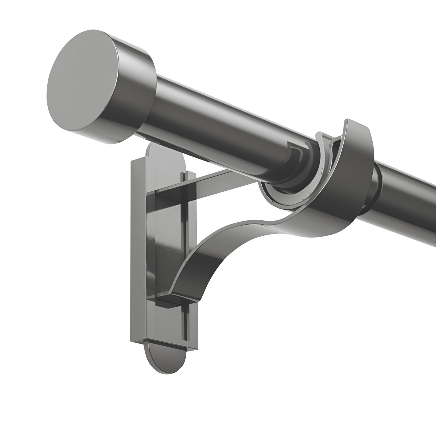 Rothley Polished Gunmetal Extendable Curtain Pole w/ Stud Finials 28mm x 71-120cm (632YU)