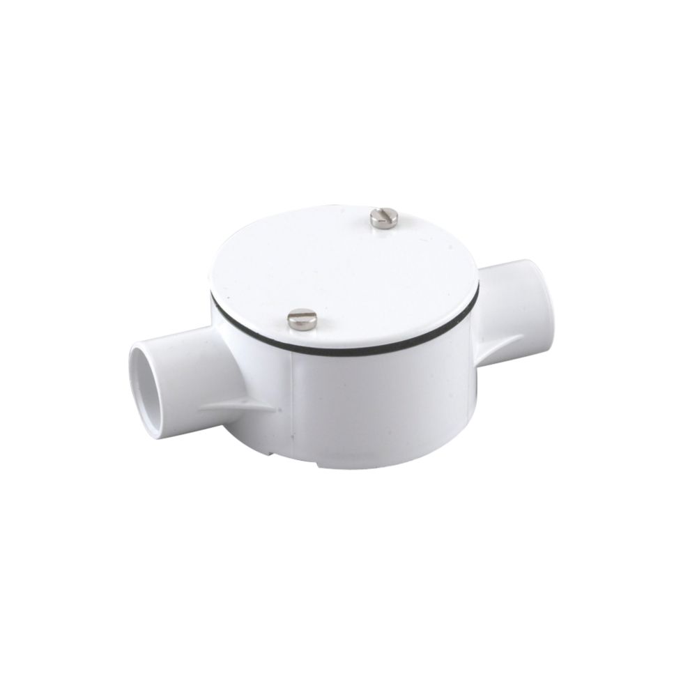 Tower 2 Way 20mm Through Box White
