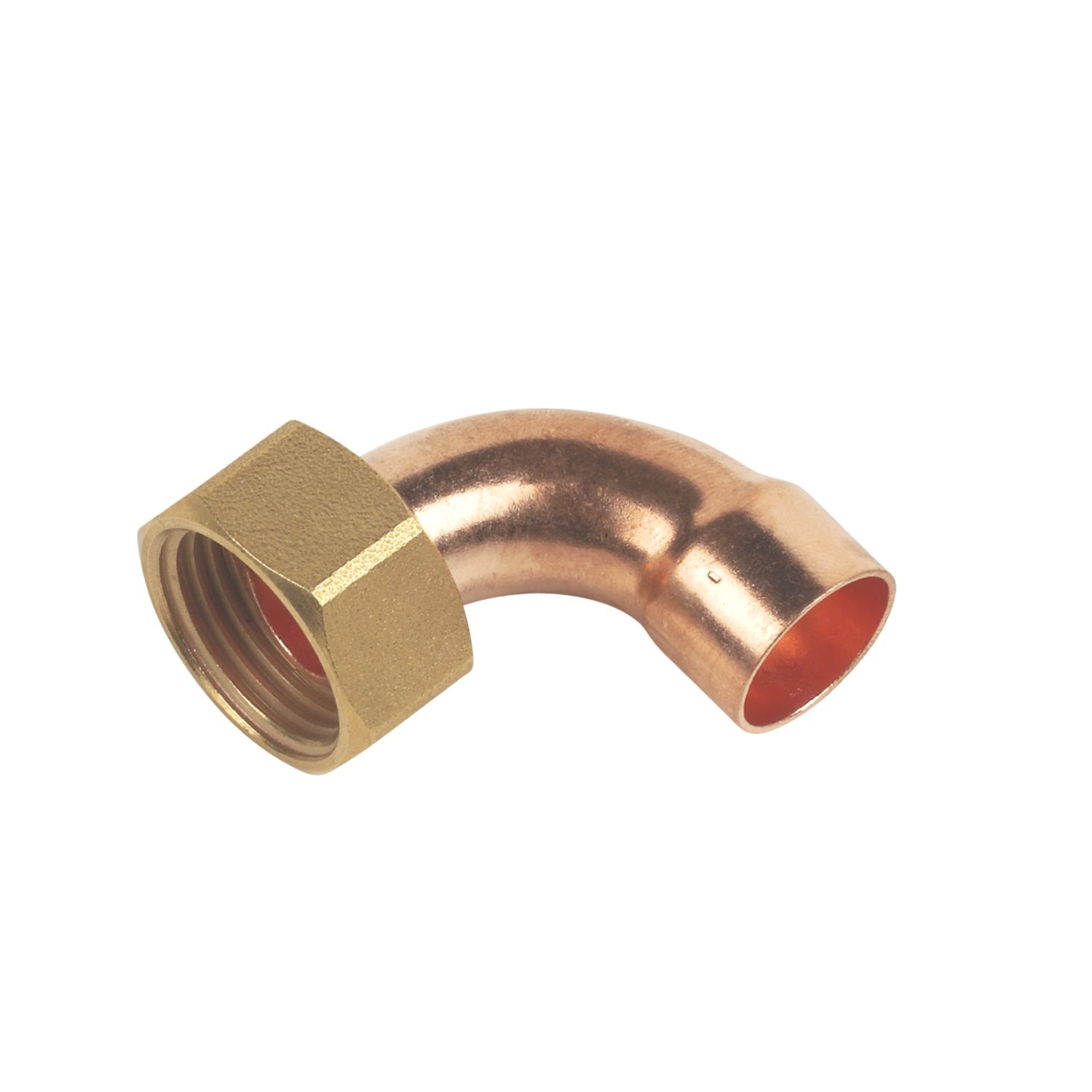 Flomasta Copper End Feed Angled Tap Connector 15mm x 1/2" (63335)