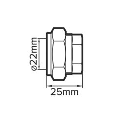 Flomasta  Chrome-Plated Brass Compression Stop End 22mm