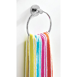 Swirl Cirque Bathroom Towel Holder Ring Chrome-Plated