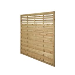 Forest Kyoto  Slatted Top Fence Panels Natural Timber 6' x 6' Pack of 4