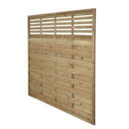Forest Kyoto  Slatted Top Fence Panels Natural Timber 6' x 6' Pack of 4