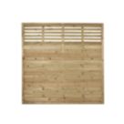 Forest Kyoto  Slatted Top Fence Panels Natural Timber 6' x 6' Pack of 4