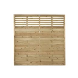 Forest Kyoto  Slatted Top Fence Panels Natural Timber 6' x 6' Pack of 4