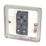 Hager Sollysta WRPS12BSW 10AX 1-Gang 2-Way Light Switch  Brushed Steel with White Inserts