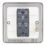 Hager Sollysta WRPS12BSW 10AX 1-Gang 2-Way Light Switch  Brushed Steel with White Inserts