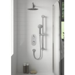 Bristan Round Riser Rail Kit and Wall Outlet Chrome-Plated