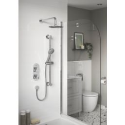 Bristan Round Riser Rail Kit and Wall Outlet Chrome-Plated