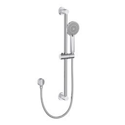 Bristan Round Riser Rail Kit and Wall Outlet Chrome-Plated