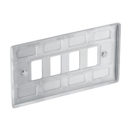 British General Nexus Grid 4-Module Grid Faceplate Brushed Steel