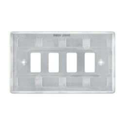 British General Nexus Grid 4-Module Grid Faceplate Brushed Steel