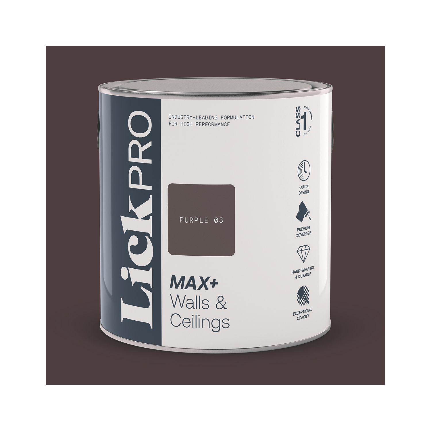 LickPro Max+ 2.5Ltr Purple 03 Matt Emulsion Paint (633TM)