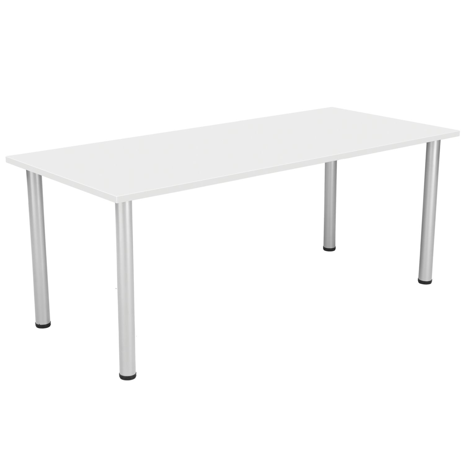 TC Group One Fraction Plus Rectangular Meeting Table White/Silver 1800mm x 800mm (633TT)
