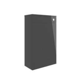 Ohio Bathroom Furniture WC Unit Dark Grey Gloss 501mm x 252mm x 830mm