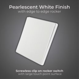 British General Evolve 20A 16AX 1-Gang Intermediate Light Switch Pearlescent White